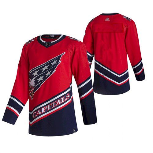 Men Washington Capitals Blank red NHL 2021 Reverse Retro jersey